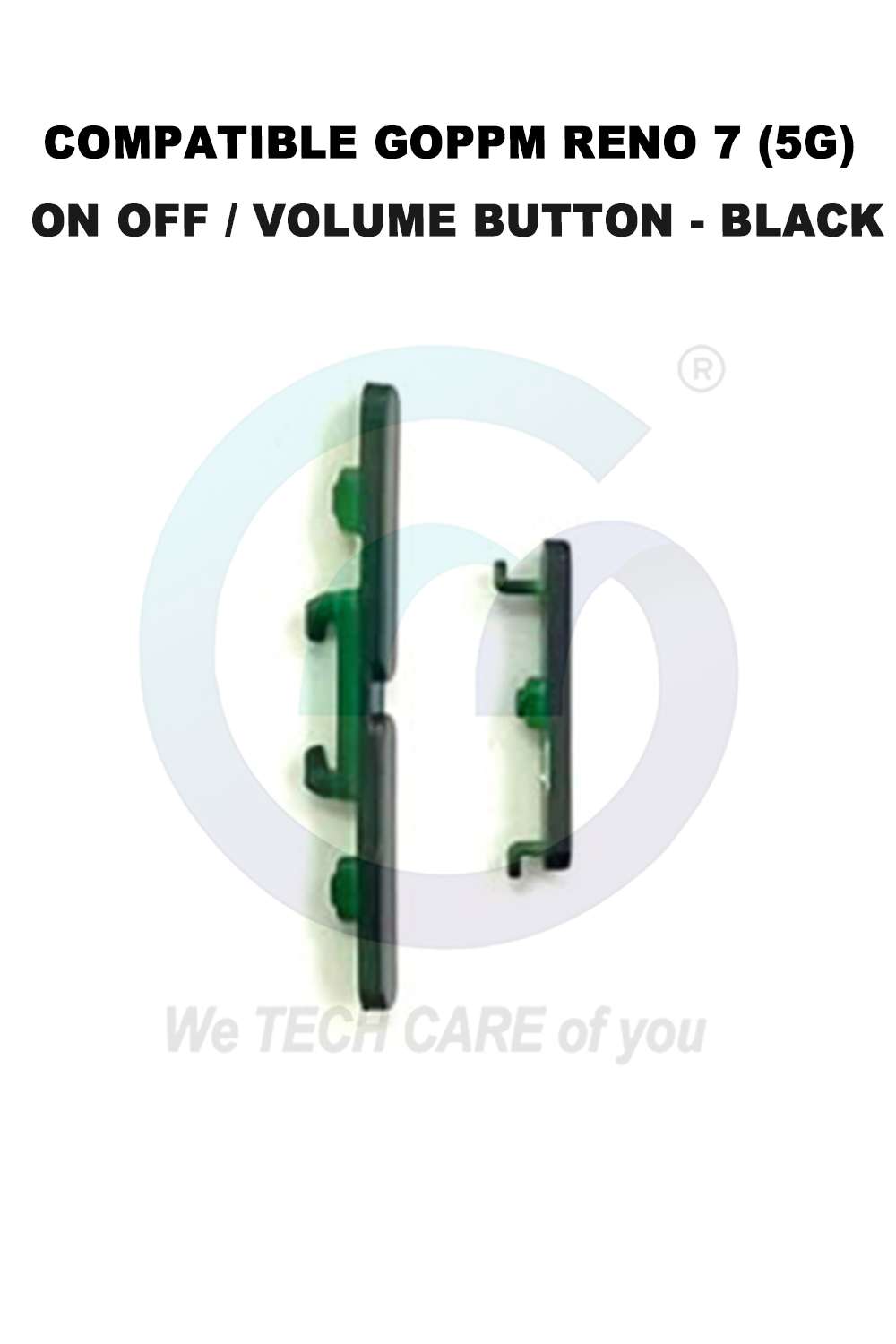 COMPATIBLE GOPPM RENO 7 (5G) ON OFF / VOLUME BUTTON - BLACK