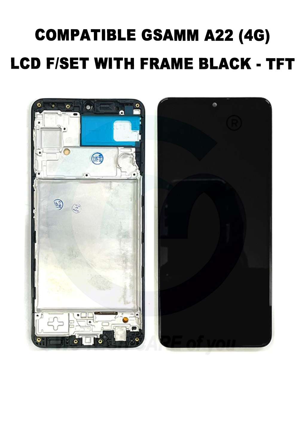 COMPATIBLE GSAMM A22 (4G) LCD F/SET WITH FRAME BLACK - TFT
