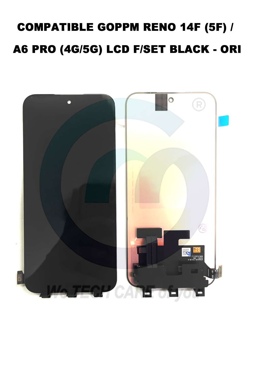 COMPATIBLE GOPPM RENO 14F (5F) / A6 PRO (4G/5G) / GREALM 15T  LCD F/SET BLACK - ORI
