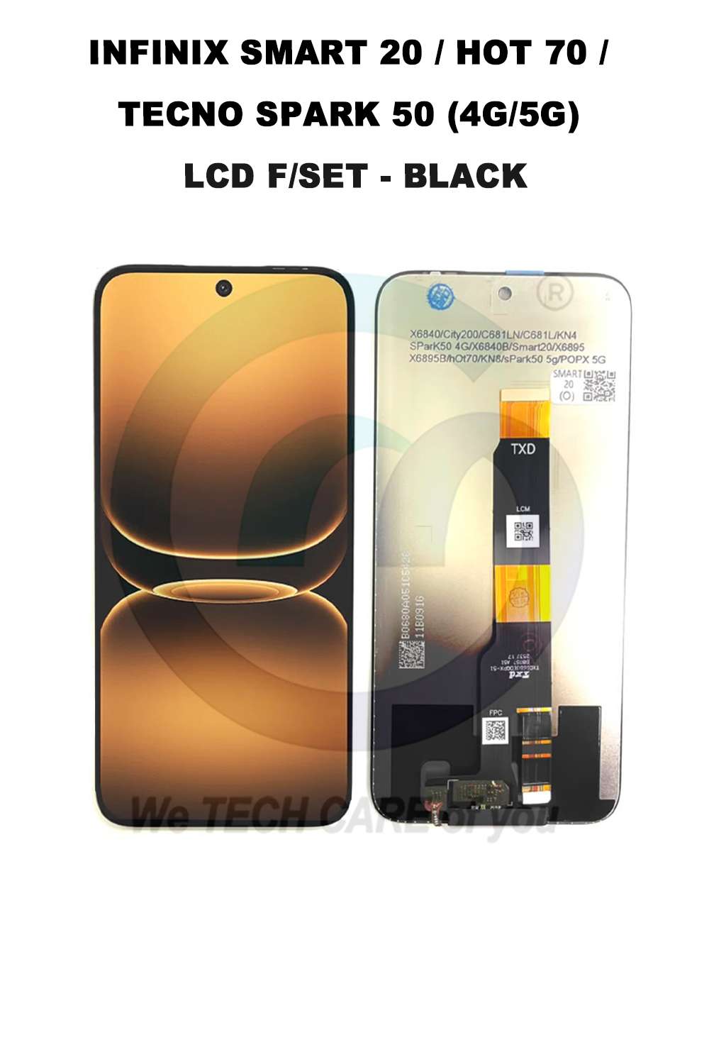 INFINIX SMART 20 / HOT 70 / TECNO SPARK 50 (4G/5G)  LCD F/SET - BLACK