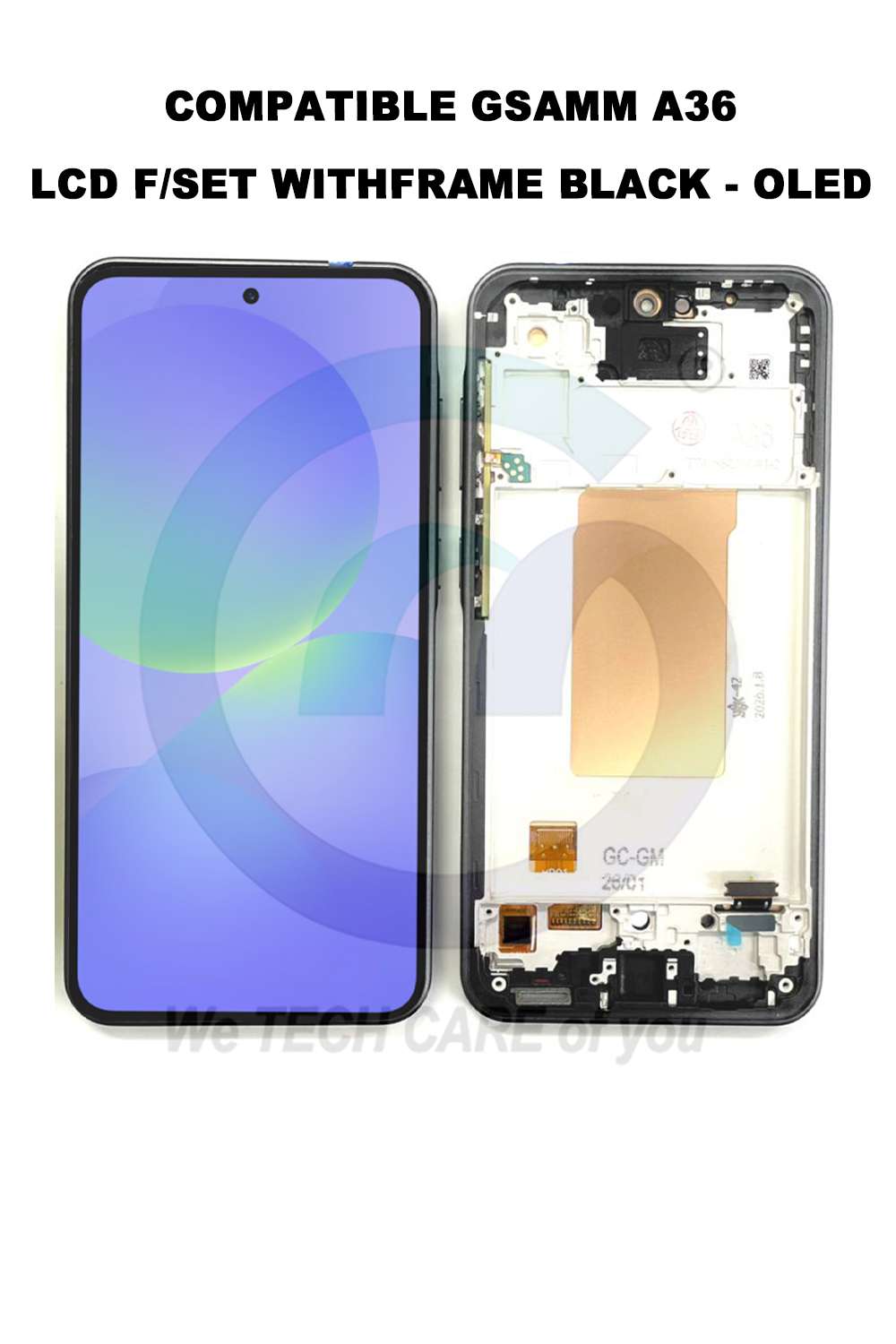 COMPATIBLE GSAMM A36 LCD F/SET WITHFRAME BLACK - OLED