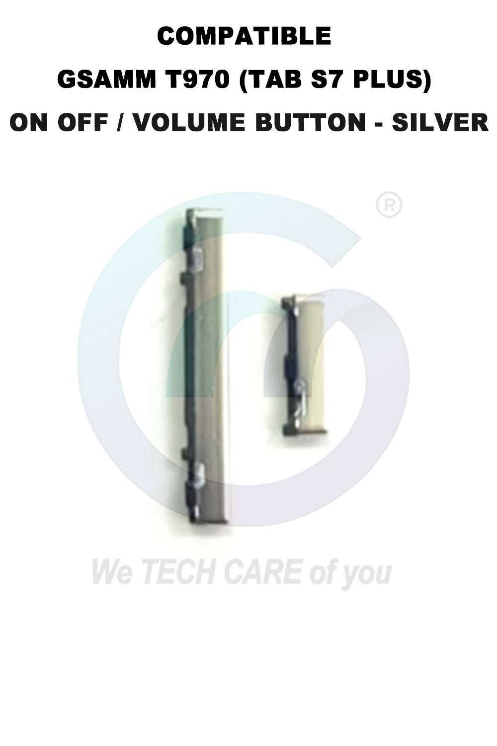COMPATIBLE GSAMM T970 (TAB S7 PLUS) ON OFF / VOLUME BUTTON - SILVER