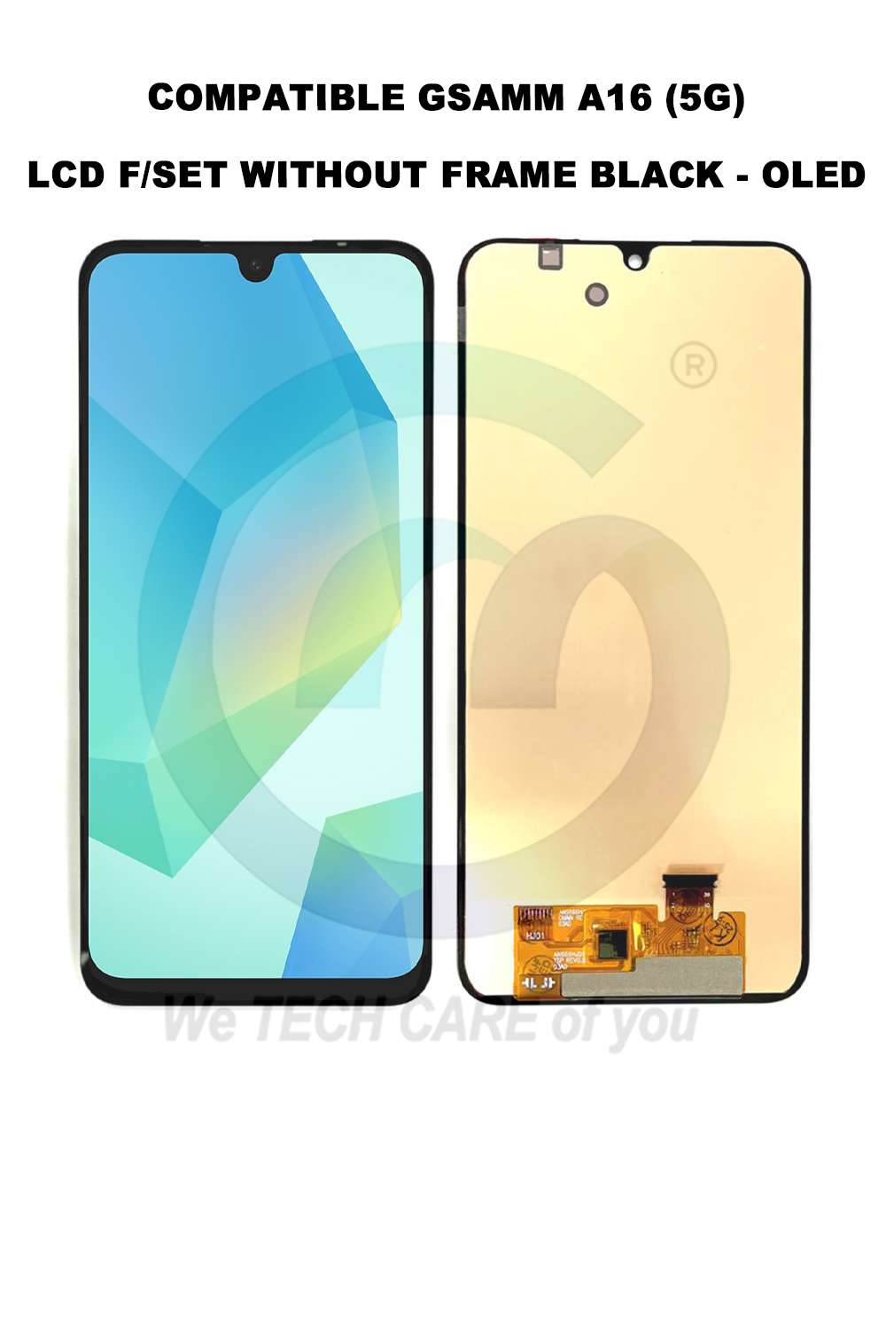 COMPATIBLE GSAMM A16 (4G/5G) LCD F/SET WITHOUT FRAME BLACK - OLED