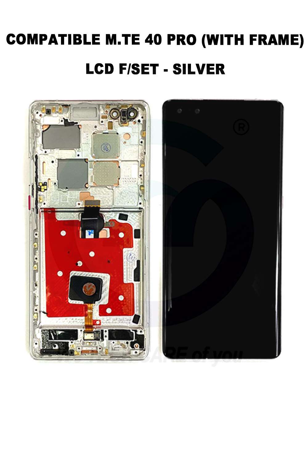 COMPATIBLE M.TE 40 PRO (WITH FRAME) LCD F/SET - SILVER
