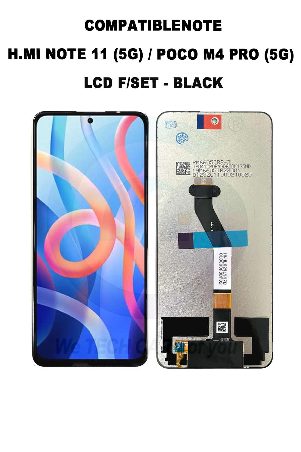 COMPATIBLE GHMM NOTE 11 (5G) / NOTE 11S (5G) / POCO M4 PRO (5G) LCD F/SET - BLACK