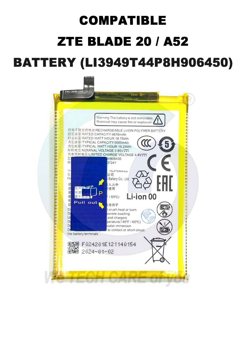 ZTE BLADE 20 / A52 BATTERY (LI3949T44P8H906450)