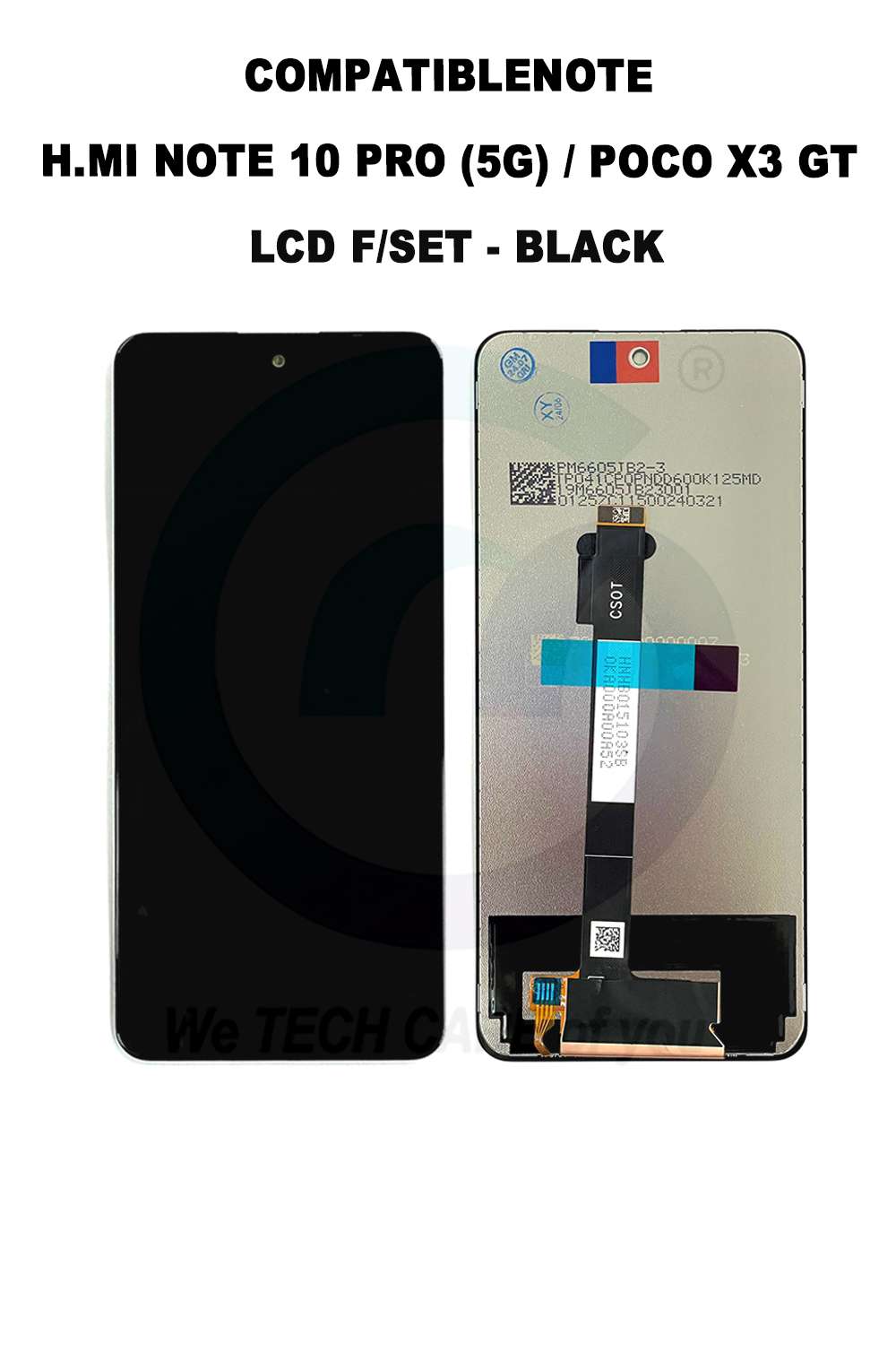 COMPATIBLE GHMM NOTE 10 PRO (5G) / GXMM POCO X3 GT LCD F/SET - BLACK