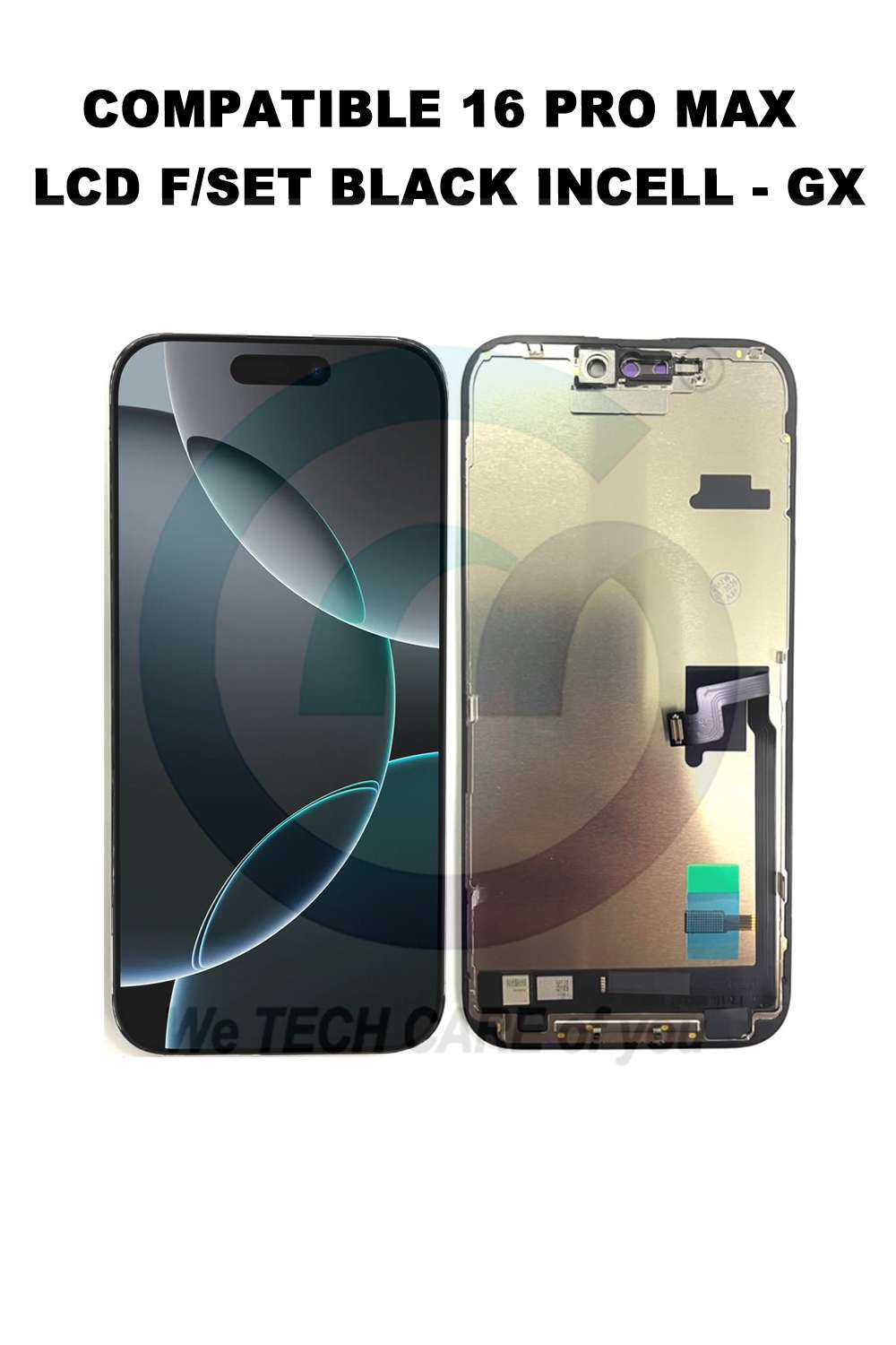 COMPATIBLE 16 PRO MAX LCD F/SET BLACK INCELL - GX