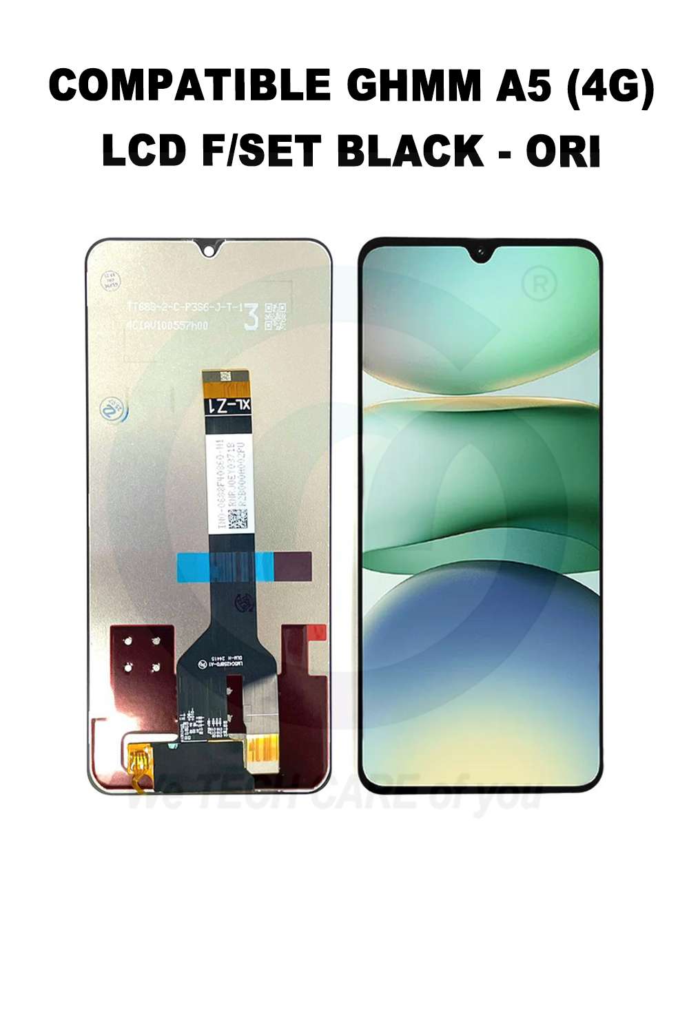 COMPATIBLE GHMM A5 (4G) LCD F/SET BLACK - ORI