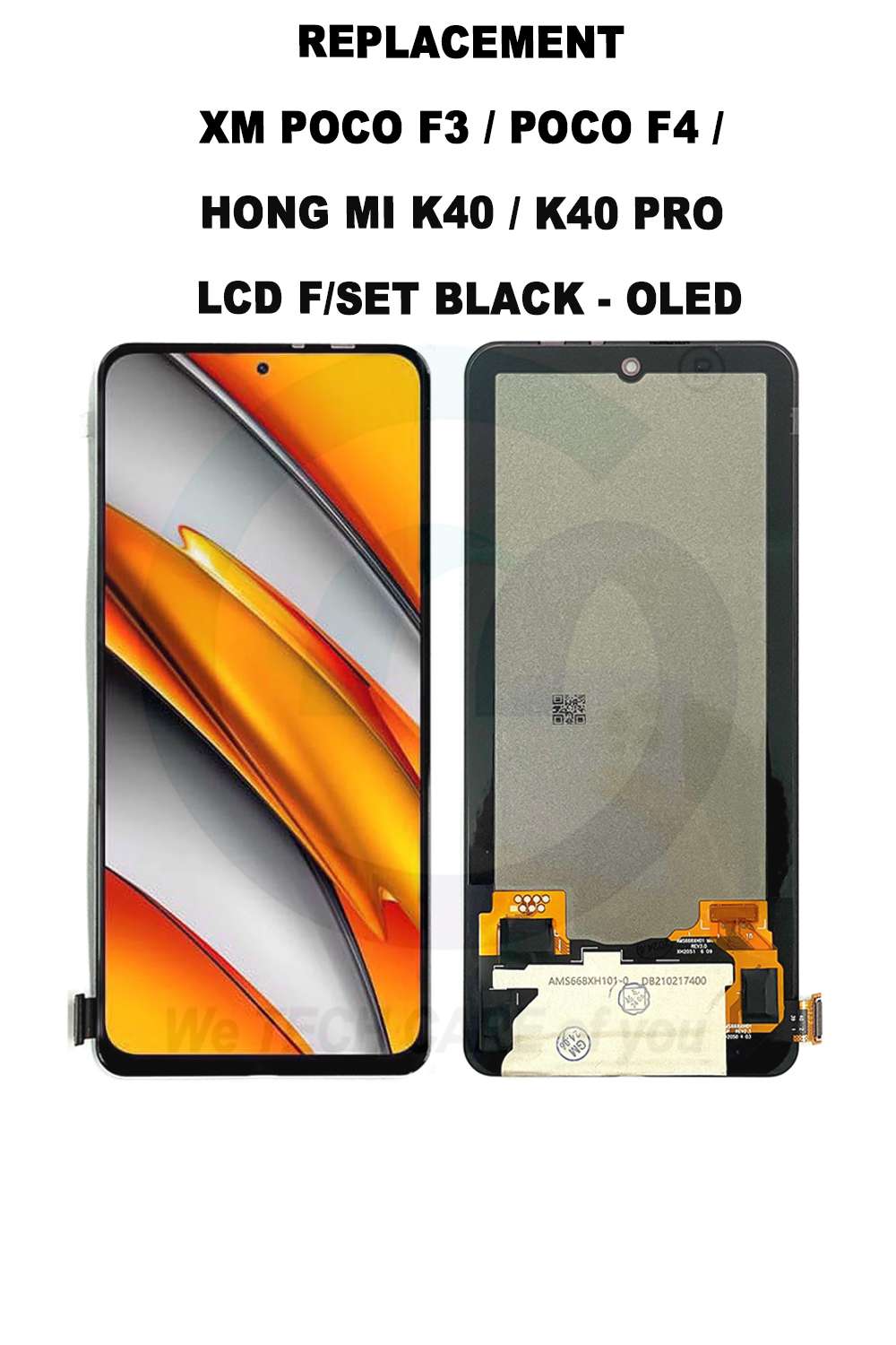COMPATIBLE GXMM POCO F3 / POCO F4 / BLK SHARK 4 / GHMM K40 / K40 PRO  LCD F/SET BLACK - OLED