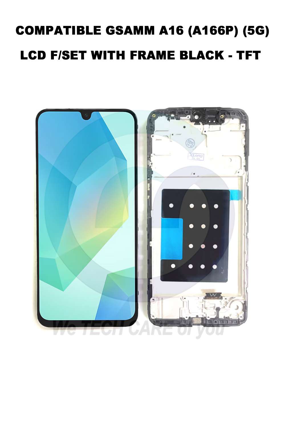 COMPATIBLE GSAMM A16 (A166P) (5G) LCD F/SET WITH FRAME BLACK - TFT