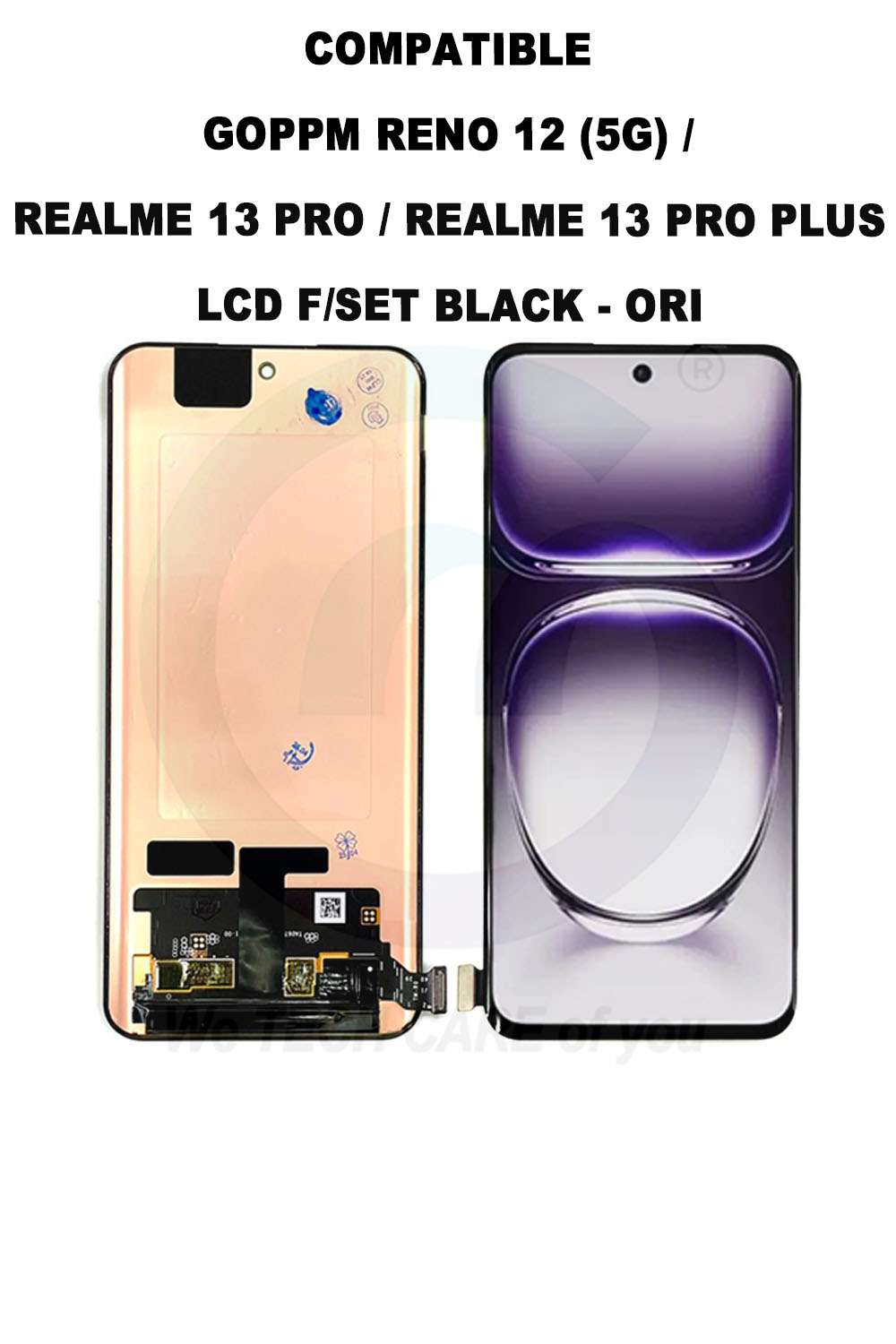 COMPATIBLE GOPPM RENO 12 (5G) / REALME 13 PRO / REALME 13 PRO PLUS  LCD F/SET BLACK - ORI
