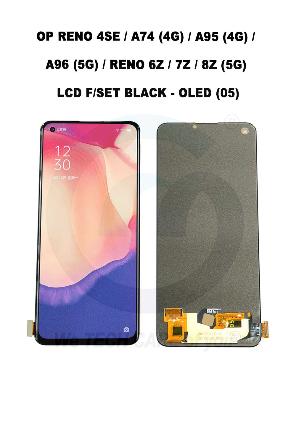 COMPATIBLE RENO 4SE / A74 (4G) / A95 (4G) / A96 (5G) / RENO 6Z / 7Z / 8Z (5G) LCD F/SET - OLED (05)