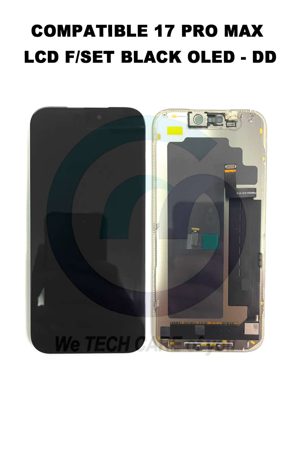 COMPATIBLE 17 PRO MAX LCD F/SET BLACK OLED - DD