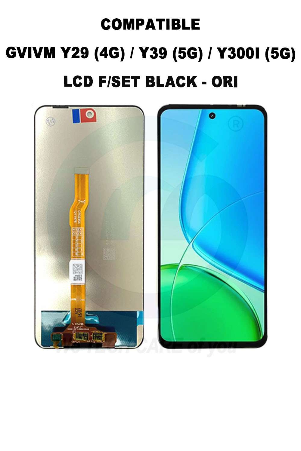COMPATIBLE GVIVM Y29 (4G) / Y39 (5G) / Y300I (5G) LCD F/SET BLACK - ORI