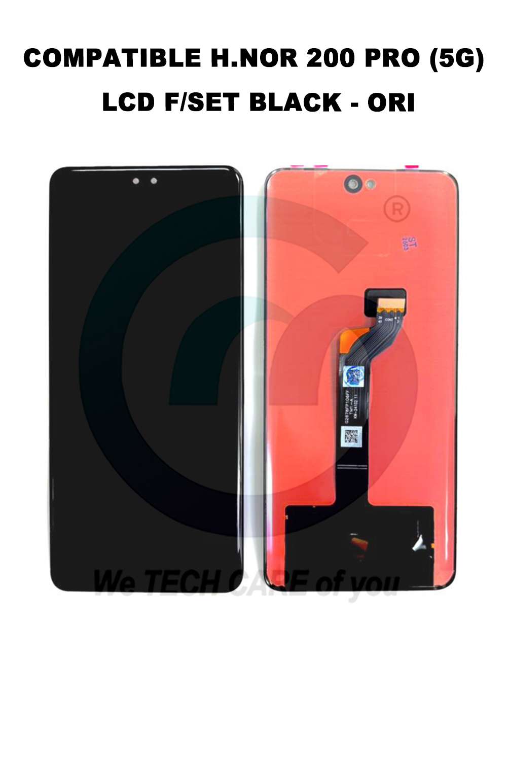 COMPATIBLE H.NOR 200 PRO (5G) LCD F/SET BLACK - ORI