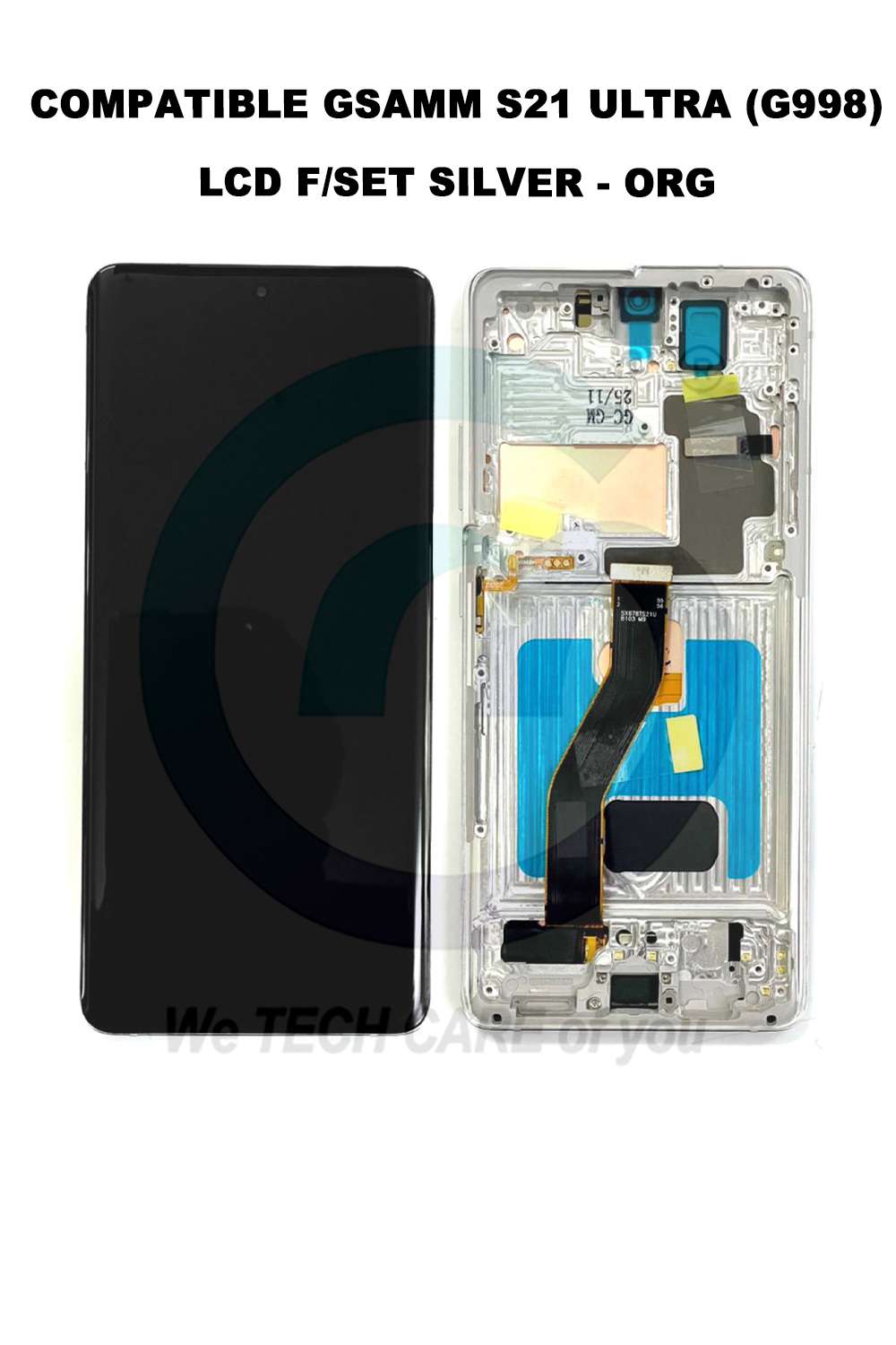 COMPATIBLE GSAMM S21 ULTRA (G998) LCD F/SET SILVER - ORG