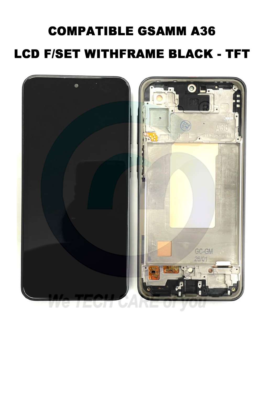 COMPATIBLE GSAMM A36 LCD F/SET WITHFRAME BLACK - TFT