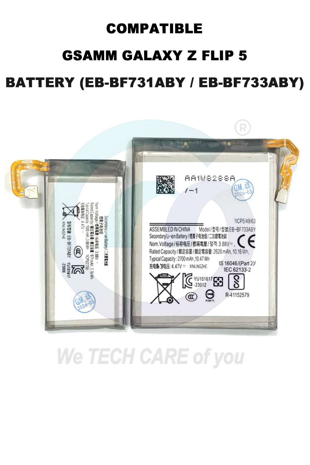COMPATIBLE GSAMM GALAXY Z FLIP 5 BATTERY (EB-BF731ABY / EB-BF733ABY)