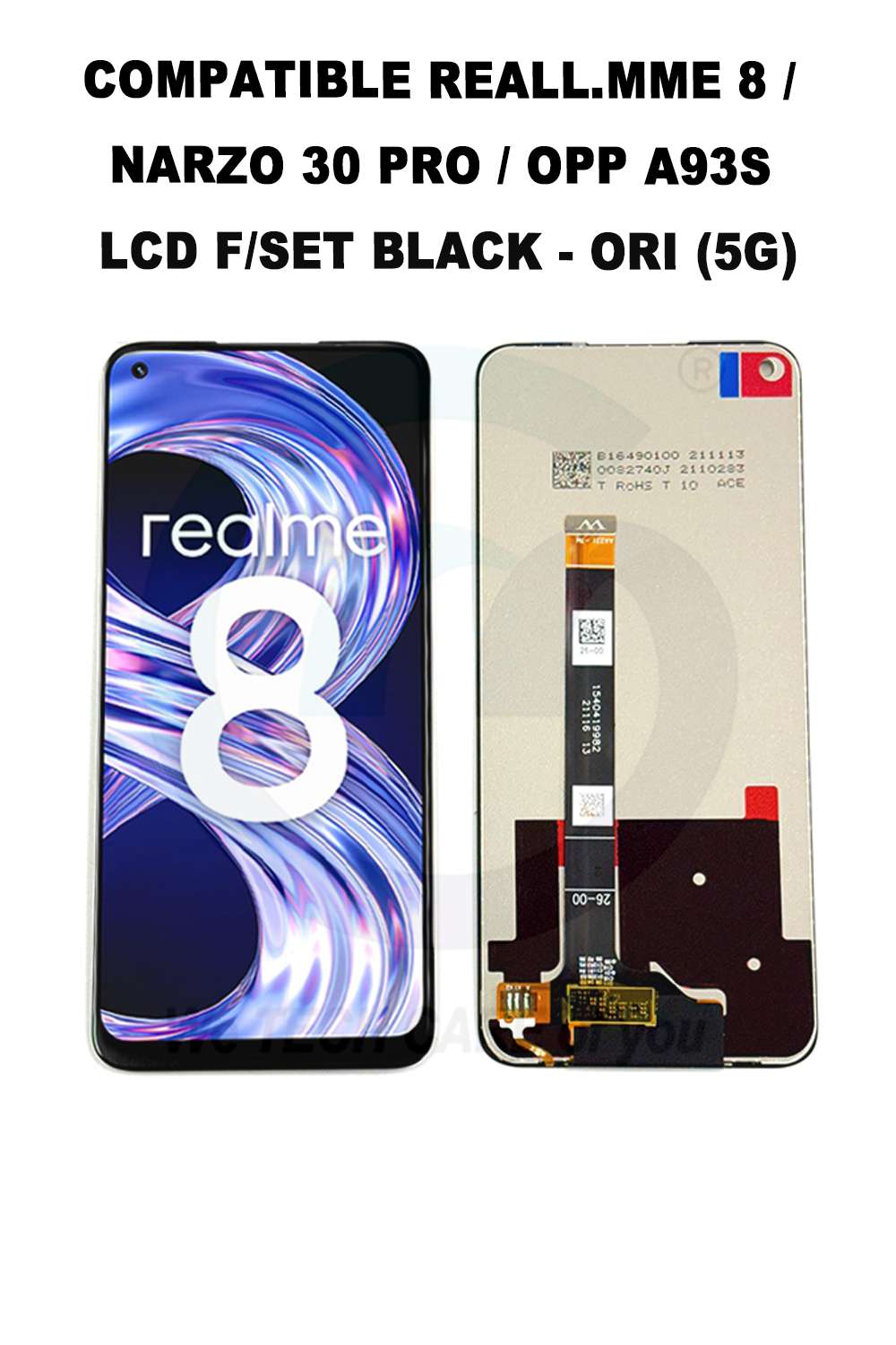 COMPATIBLE GREALM 8 / NARZO 30 PRO / GOPPM A93S LCD F/SET BLACK - ORI (5G)