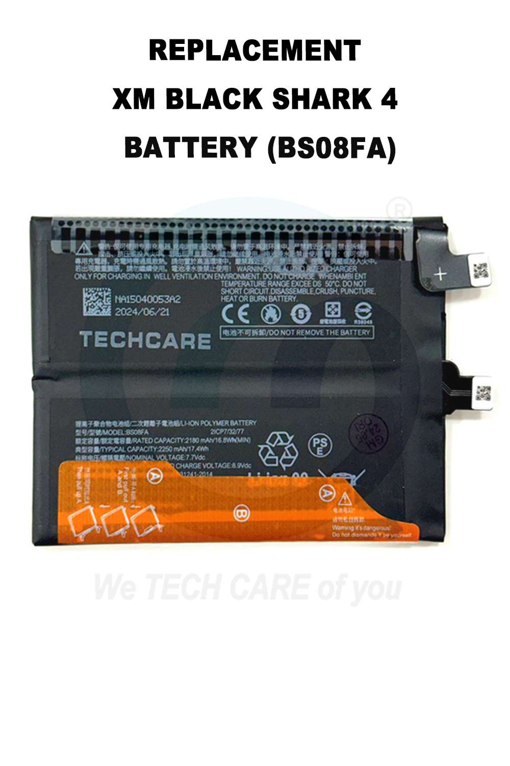 COMPATIBLE GXMM BLK SHARK 4 BATTERY (BS08FA)