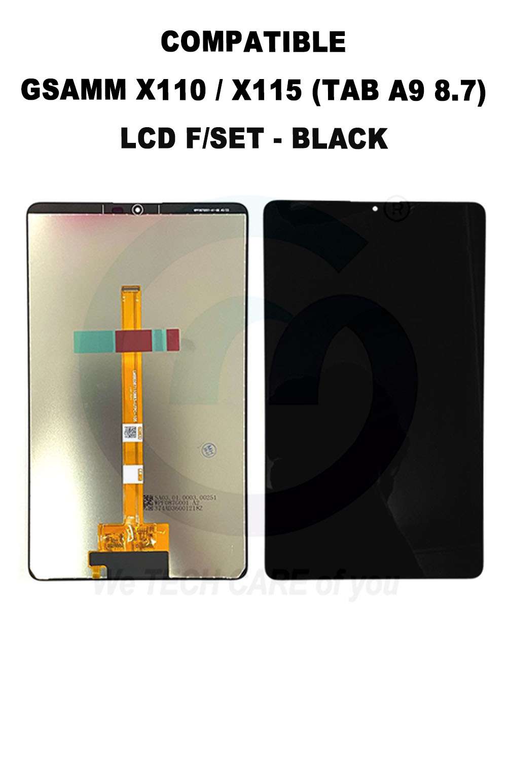 COMPATIBLE GSAMM X110 / X115 (TAB A9 8.7) LCD F/SET - BLACK