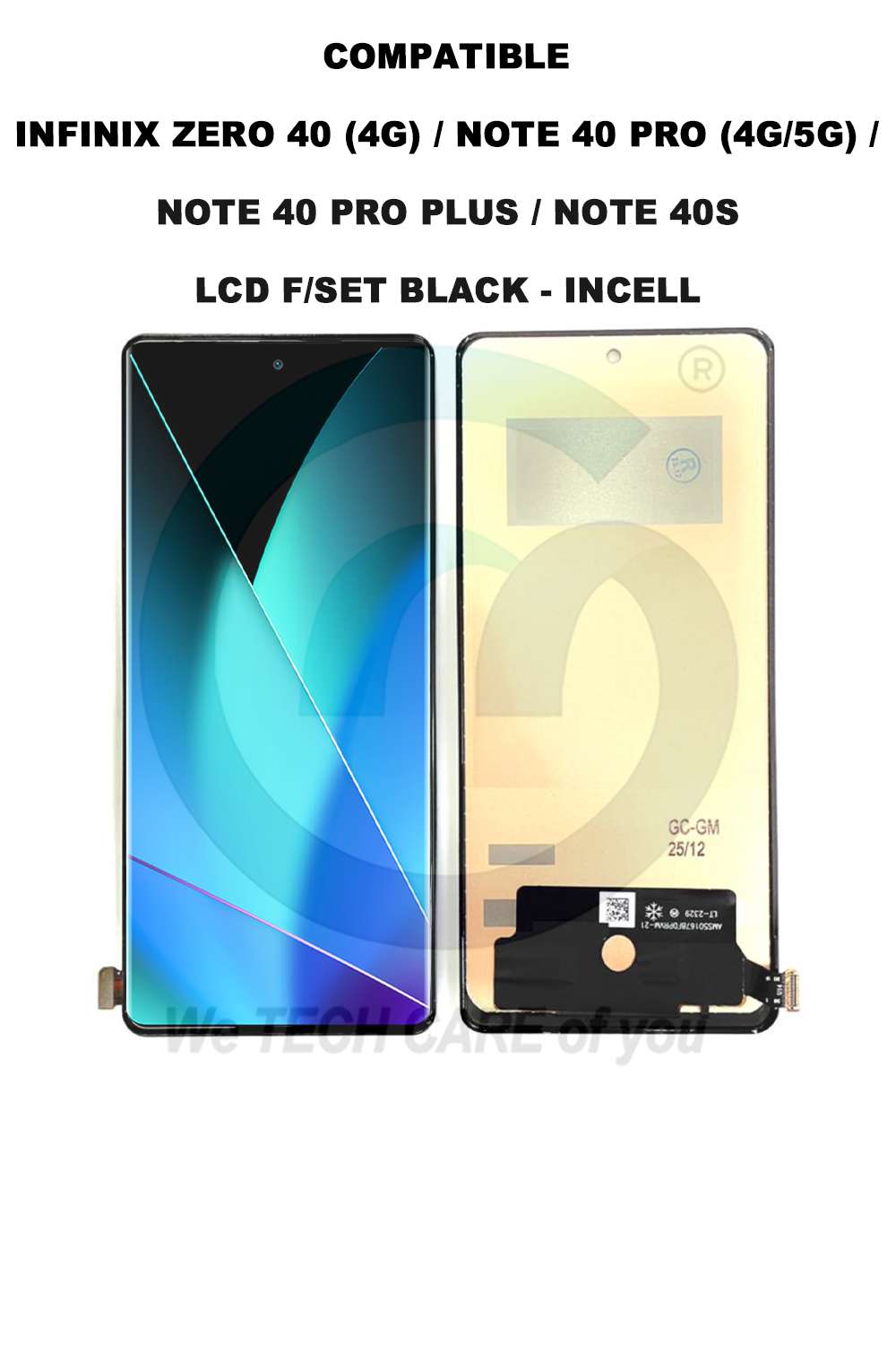 INFINIX ZERO 40 (4G) / NOTE 40 PRO (4G/5G) / NOTE 40 PRO PLUS / NOTE 40S LCD F/SET BLACK - INCELL