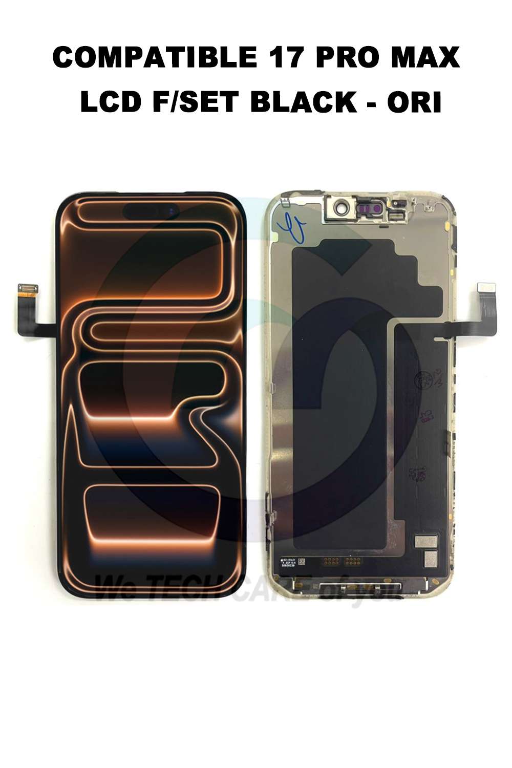 COMPATIBLE 17 PRO MAX LCD F/SET BLACK - ORI