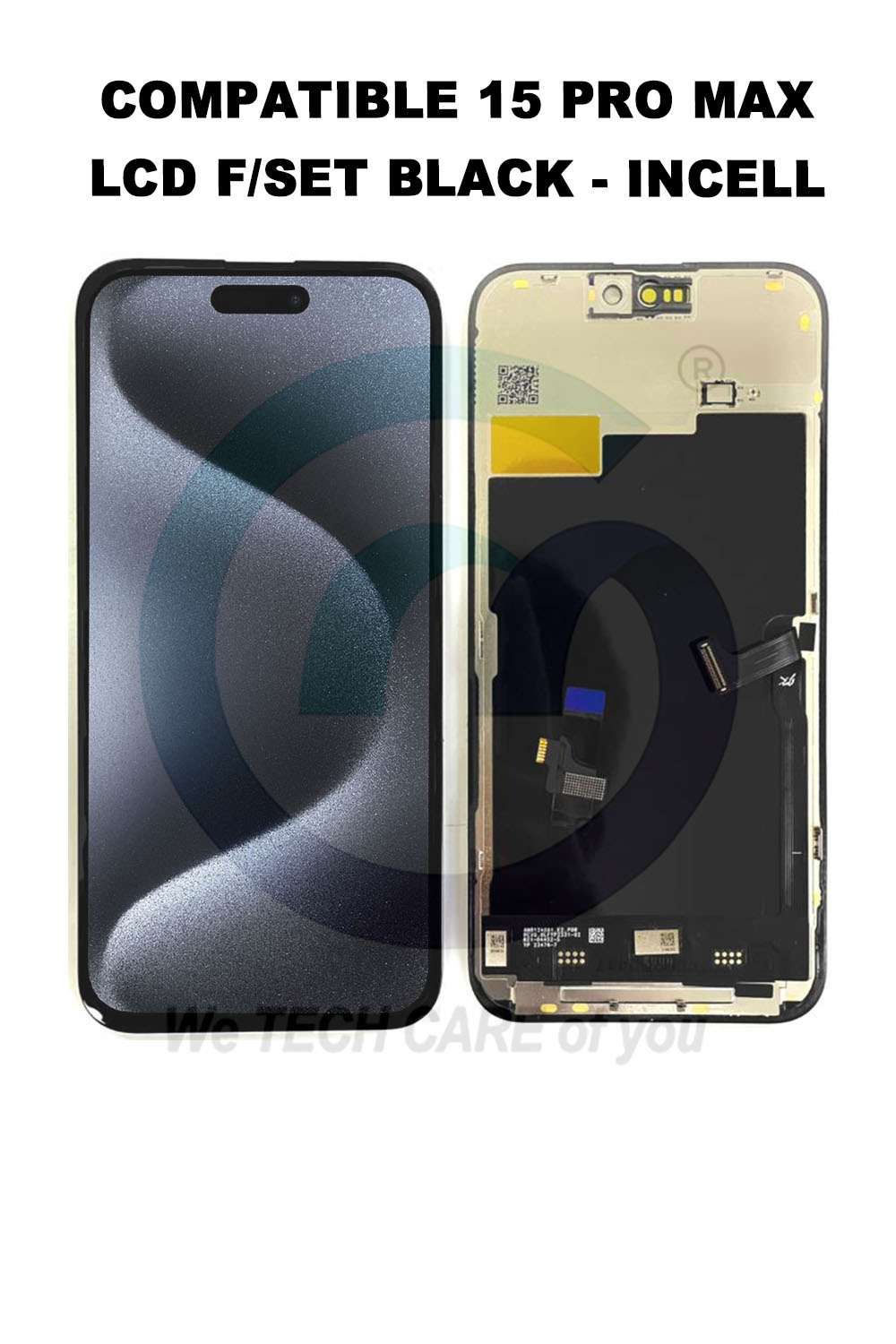COMPATIBLE 15 PRO MAX LCD F/SET BLACK INCELL - JK