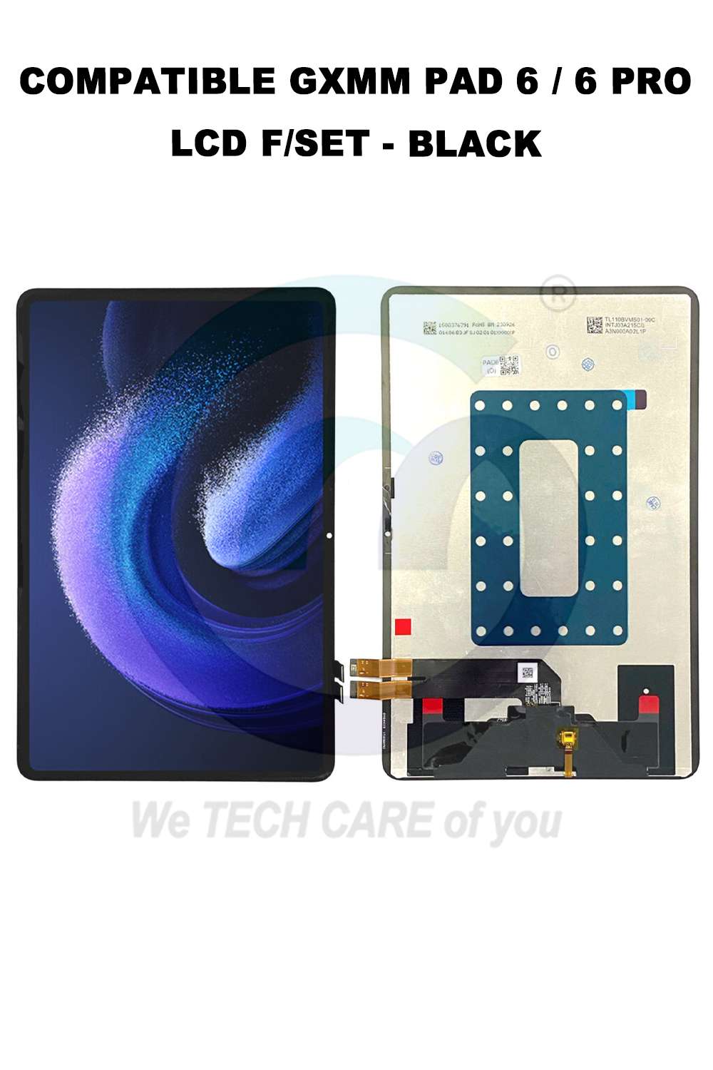COMPATIBLE GXMM PAD 6 / 6 PRO LCD F/SET - BLACK
