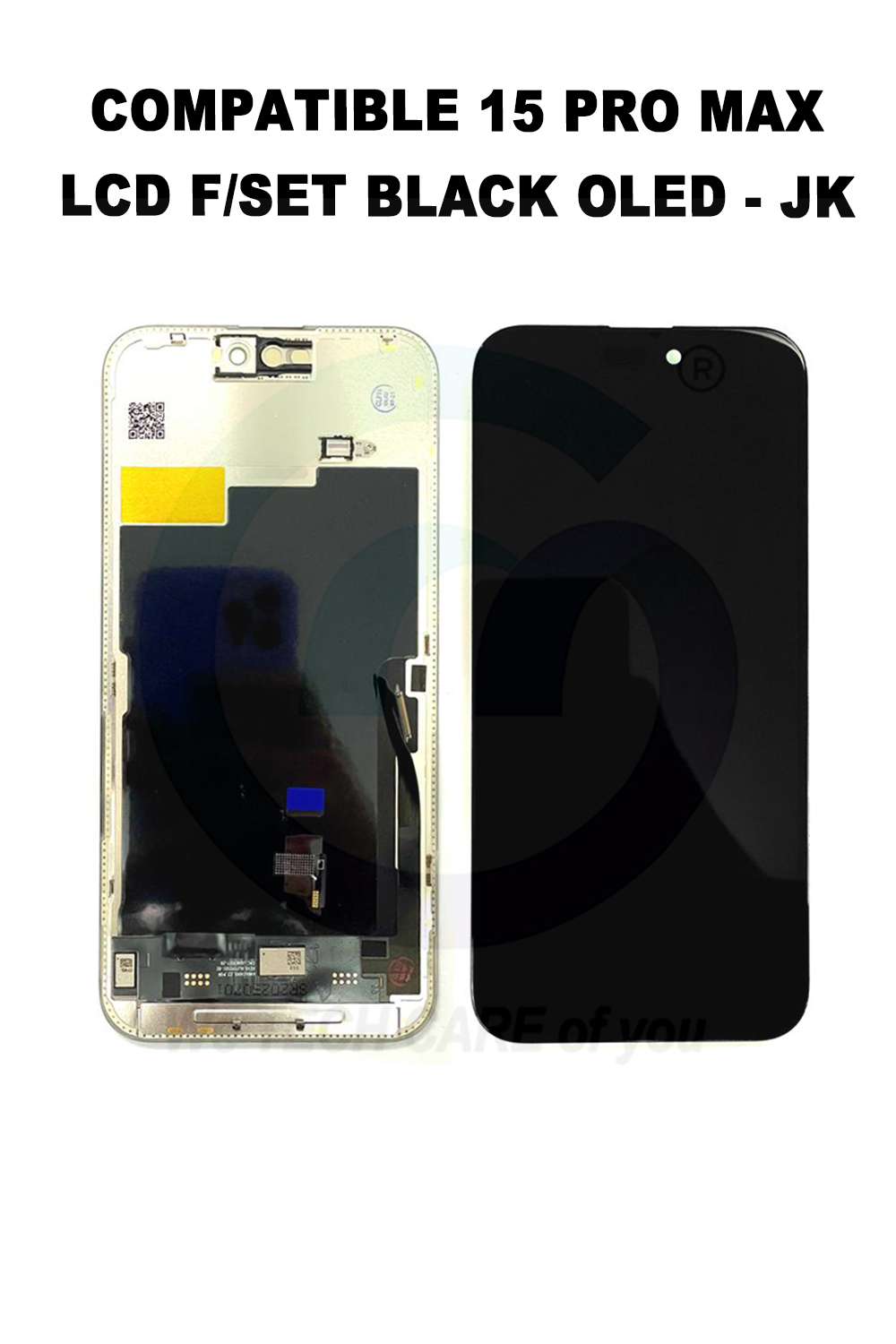 COMPATIBLE 15 PRO MAX LCD F/SET BLACK OLED - JK