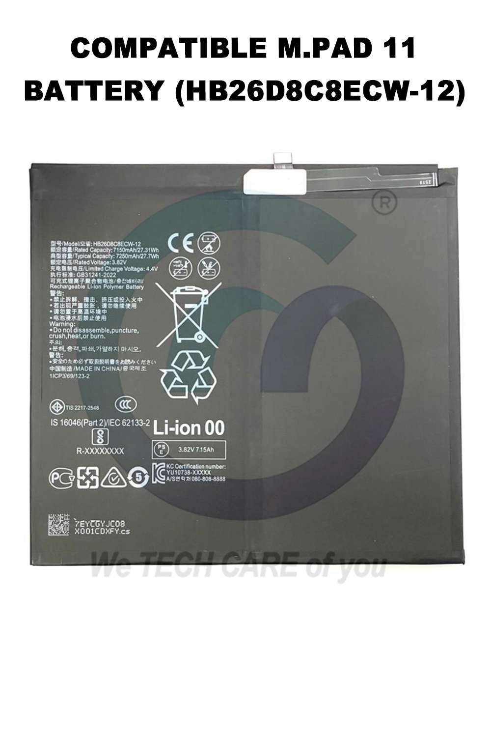 COMPATIBLE M.PAD 11 BATTERY (HB26D8C8ECW-12)