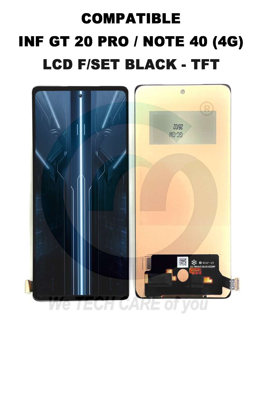 INF GT 20 PRO / NOTE 40 (4G) LCD F/SET BLACK - TFT