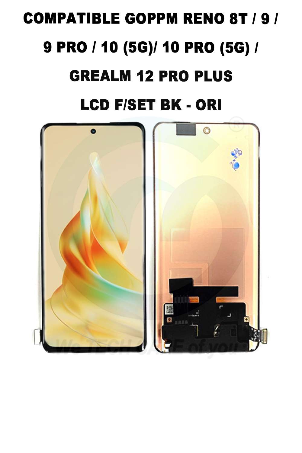 COMPATIBLE GOPPM RENO 8T / 9 / 9 PRO / 10 (5G)/ GREALM 12 PRO PLUS LCD F/SET BK - ORI (JDF - R0)