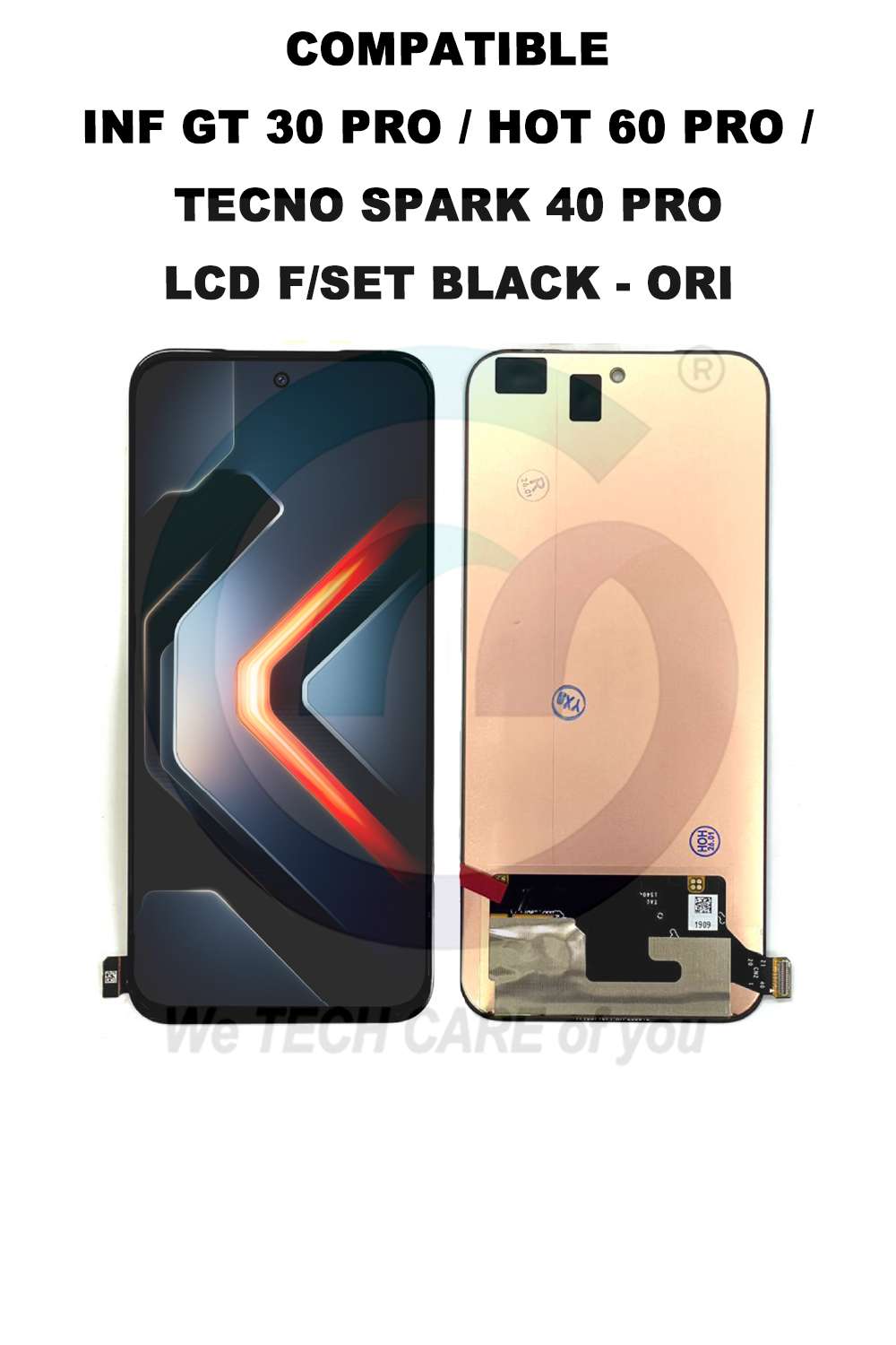 INF GT 30 PRO / HOT 60 PRO / TECNO SPARK 40 PRO LCD F/SET BLACK - ORI
